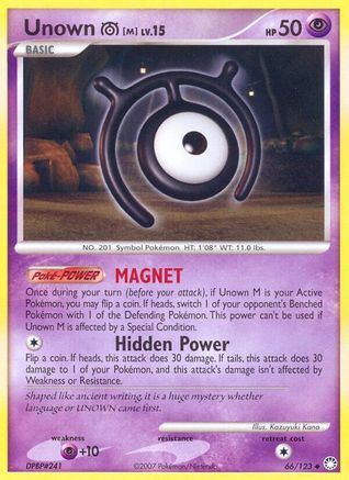 Unown [M] 066/123  - Reverse Holofoil Mysterious Treasures