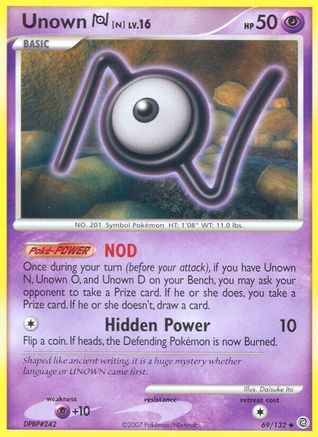 Unown [N] 069/132  - Reverse Holofoil Secret Wonders