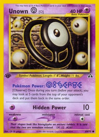 Unown [O] 069/75 - 1st Edition Neo Discovery