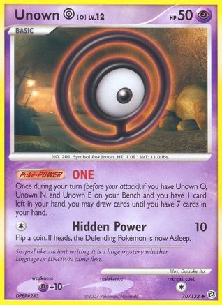 Unown [O] 070/132  - Reverse Holofoil Secret Wonders