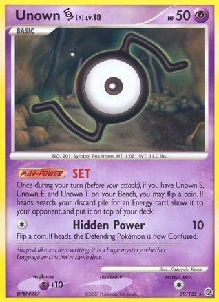 Unown [S] 039/132 - Reverse Holofoil Secret Wonders