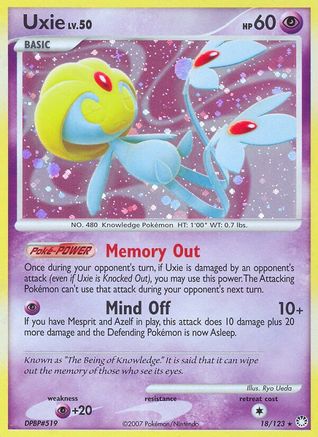 Uxie 018/123  - Reverse Holofoil Mysterious Treasures