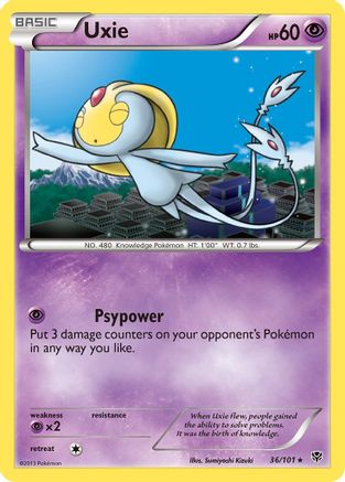 Uxie 036/101  - Reverse Holofoil Plasma Blast