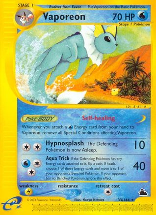 Vaporeon 033/144 - Reverse Holofoil Skyridge