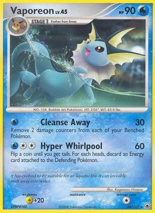 Vaporeon 034/100  - Reverse Holofoil Majestic Dawn