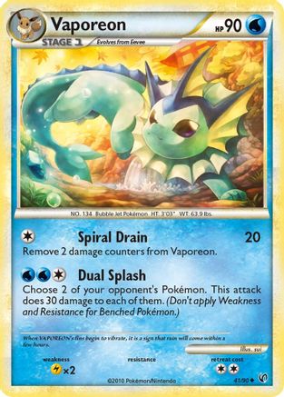 Vaporeon 041/90  - Reverse Holofoil Undaunted