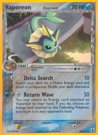 Vaporeon (Delta Species) 018/113 - Reverse Holofoil Delta Species