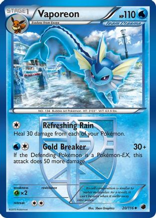 Vaporeon (Team Plasma) 020/116  - Reverse Holofoil Plasma Freeze
