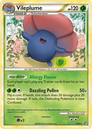 Vileplume 024/90  - Reverse Holofoil Undaunted