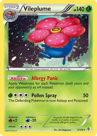 Vileplume 003/149  - Reverse Holofoil Boundaries Crossed
