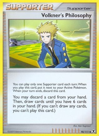 Volkner's Philosophy 098/111  - Reverse Holofoil Rising Rivals