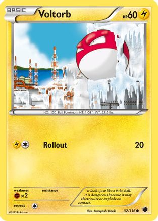 Voltorb 032/116  - Reverse Holofoil Plasma Freeze