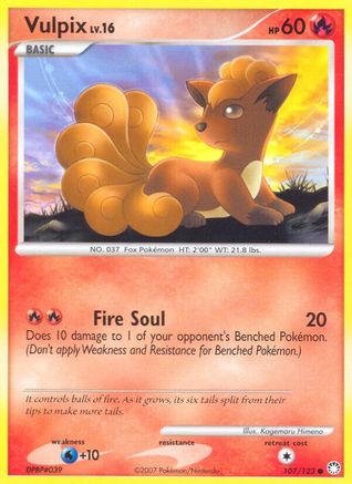 Vulpix 107/123  - Reverse Holofoil Mysterious Treasures