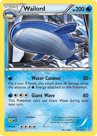 Wailord 026/124 - Reverse Holofoil Dragons Exalted