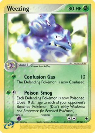 Weezing 024/109 - Reverse Holofoil Ruby and Sapphire