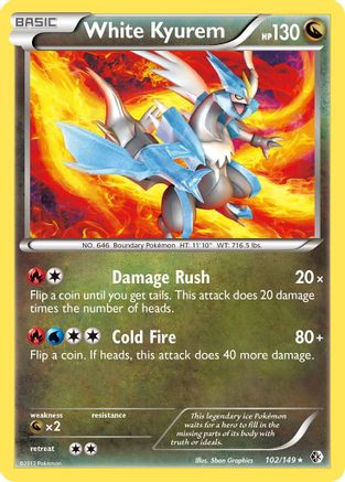 White Kyurem 102/149  - Reverse Holofoil Boundaries Crossed