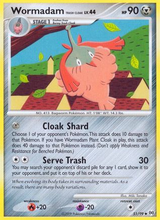 Wormadam Trash Cloak 051/99  - Reverse Holofoil Arceus