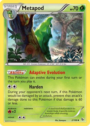 Metapod 002/106  - Reverse Holofoil XY  Flashfire