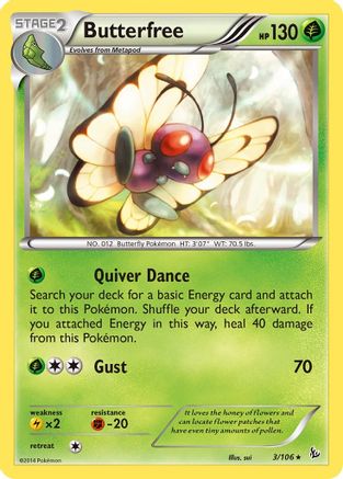 Butterfree 003/106  - Reverse Holofoil XY  Flashfire