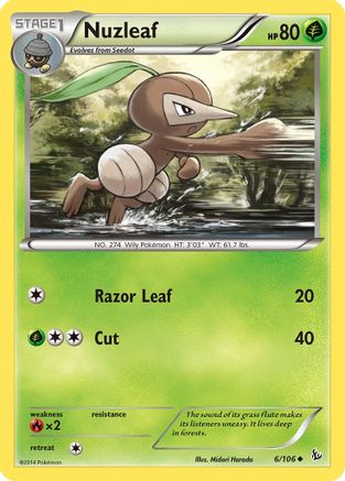 Nuzleaf 006/106  - Reverse Holofoil XY  Flashfire