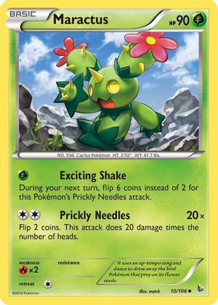 Maractus 010/106  - Reverse Holofoil XY  Flashfire