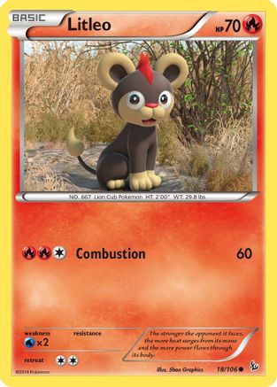 Litleo 018/106  - Reverse Holofoil XY  Flashfire