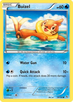 Buizel 028/106  - Reverse Holofoil XY  Flashfire