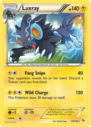 Luxray 034/106  - Reverse Holofoil XY  Flashfire
