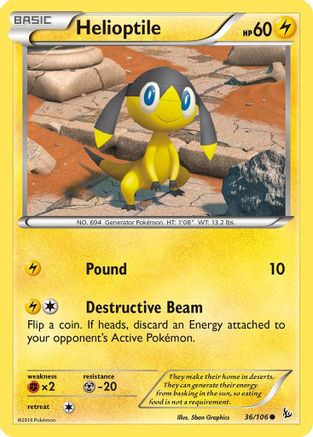 Helioptile 036/106  - Reverse Holofoil XY  Flashfire