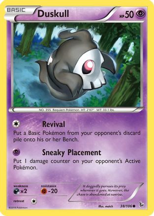 Duskull 038/106  - Reverse Holofoil XY  Flashfire