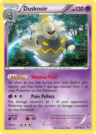 Dusknoir 040/106  - Reverse Holofoil XY  Flashfire