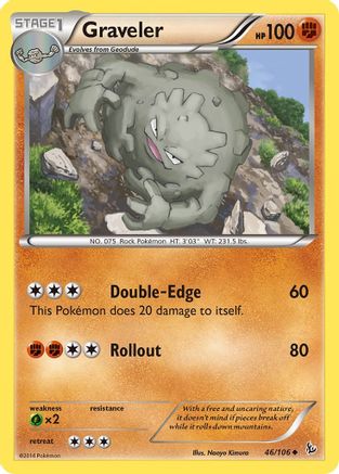Graveler 046/106  - Reverse Holofoil XY  Flashfire