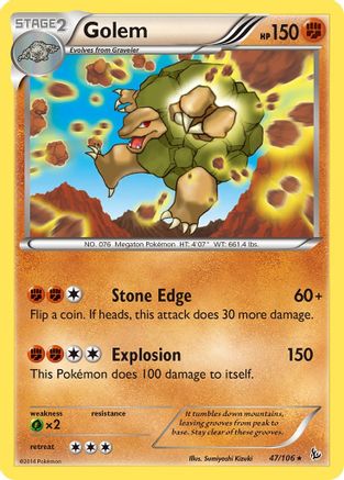 Golem 047  - Reverse Holofoil XY  Flashfire