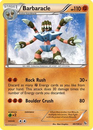 Barbaracle 049/106  - Reverse Holofoil XY  Flashfire