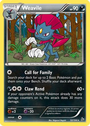 Weavile 052 - XY  Flashfire