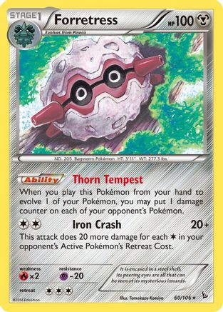 Forretress 060/106  - Reverse Holofoil XY  Flashfire