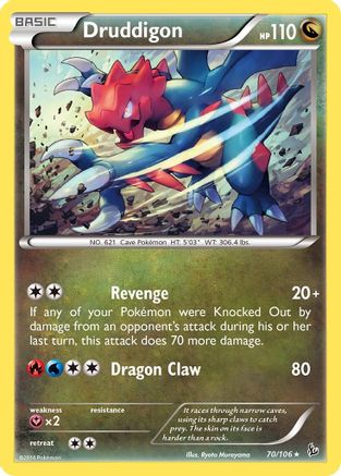 Druddigon 070/106  - Reverse Holofoil XY  Flashfire