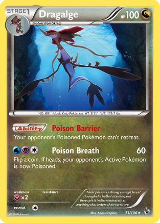 Dragalge 071/106  - Reverse Holofoil XY  Flashfire