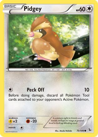 Pidgey 075/106  - Reverse Holofoil XY  Flashfire