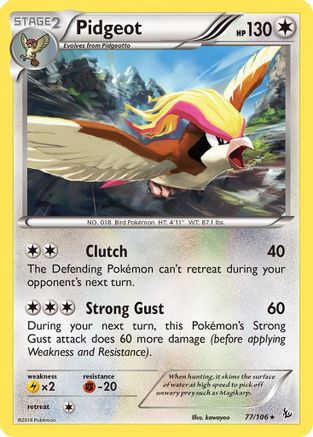 Pidgeot 077/106  - Reverse Holofoil XY  Flashfire