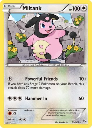 Miltank 083/106  - Reverse Holofoil XY  Flashfire