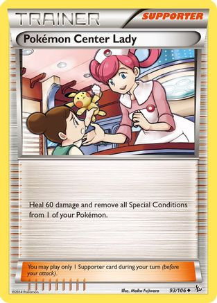 Pokemon Center Lady 093/106  - Reverse Holofoil XY  Flashfire