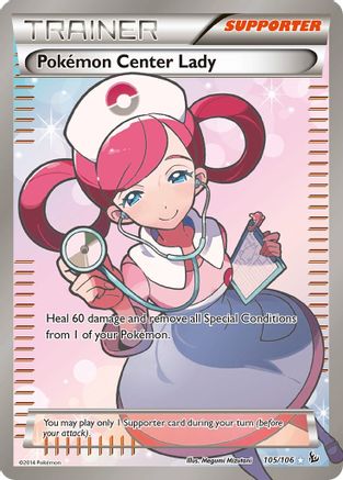 Pokemon Center Lady (Full Art) 105/106  - Holofoil XY  Flashfire