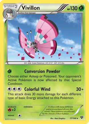 Vivillon (Meadow [Pink]) 017/146 - Holofoil XY Base Set