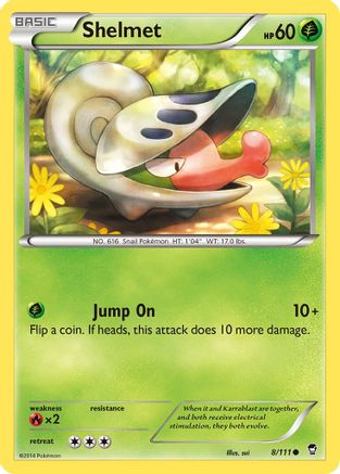 Shelmet 008/111  - Reverse Holofoil XY  Furious Fists