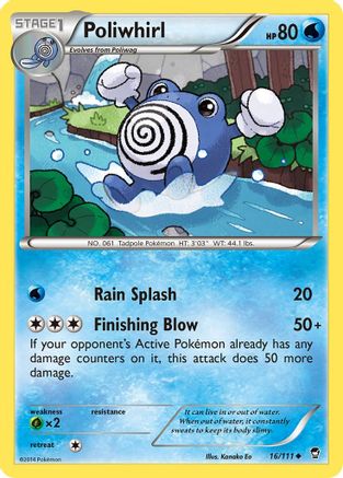 Poliwhirl 016/111  - Reverse Holofoil XY  Furious Fists