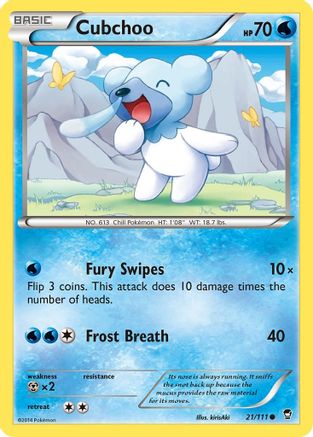 Cubchoo 021/111  - Reverse Holofoil XY  Furious Fists