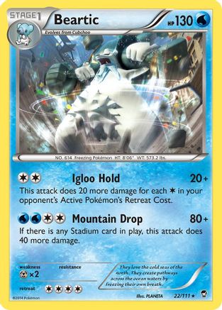 Beartic 022/111  - Reverse Holofoil XY  Furious Fists
