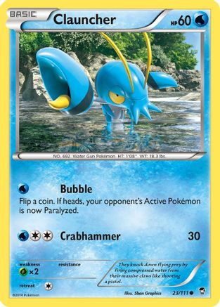 Clauncher 023/111  - Reverse Holofoil XY  Furious Fists