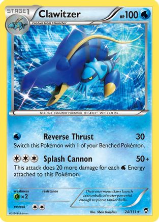 Clawitzer 024/111  - Holofoil XY  Furious Fists